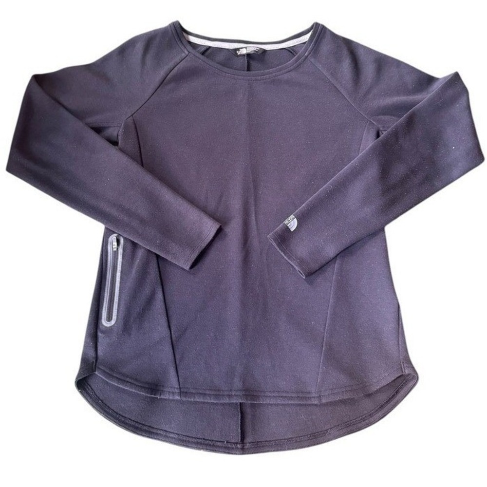 The North Face Women Black Long Sleeve Athletic Top With Zipper Pocket Size M‎